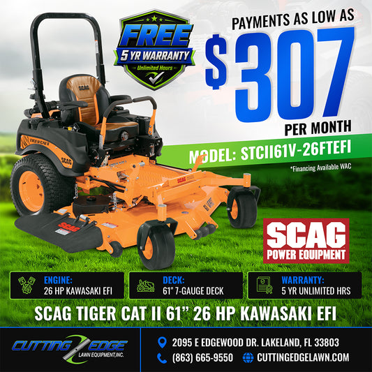 Scag Tiger Cat II 61 in Deck with 26 hp Kawasaki EFI - STCII61V-26FTEFI
