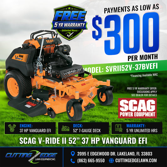 Scag V-Ride II 52 in Stand-on Mower 37 HP Vanguard EFI - SVRII52V-37BVEFI
