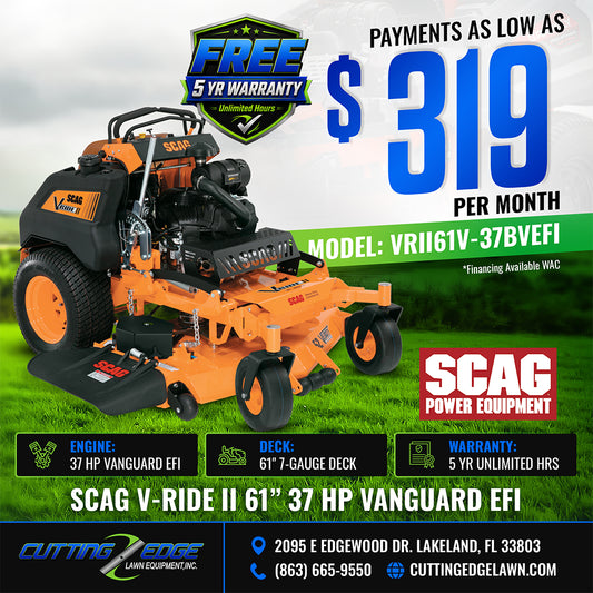 Scag V-Ride II 61 in Stand-on Mower 37 HP Vanguard EFI - SVRII61V-37BVEFI
