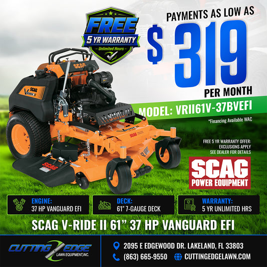 Scag V-Ride II 61 in Stand-on Mower 37 HP Vanguard EFI - SVRII61V-37BVEFI